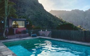 A beautiful swimming pool nestled in the stunning Masca Valley in Tenerife